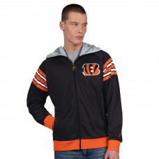 Cincinnati Bengals Pro Player Black/Orange Helmet Full-Zip Hooded Track Jacket