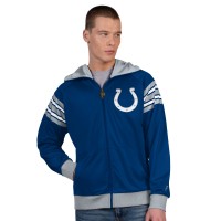 Indianapolis Colts Pro Player Royal/White Helmet Hoodie Full-Zip Track Jacket