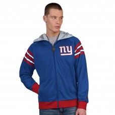 New York Giants Pro Player Royal/Red Helmet Full-Zip Hooded Track Jacket