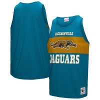 Jacksonville Jaguars Mitchell & Ness Teal Retro Colorblock Tank Top