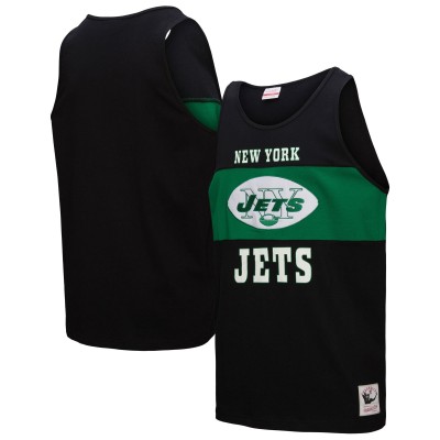 New York Jets Mitchell & Ness Black Retro Colorblock Tank Top