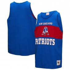 New England Patriots Mitchell & Ness Royal Retro Colorblock Tank Top