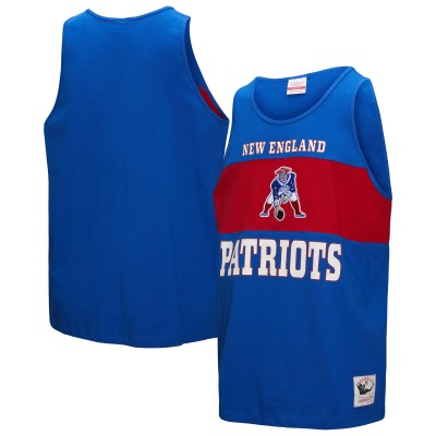 New England Patriots Mitchell & Ness Royal Retro Colorblock Tank Top