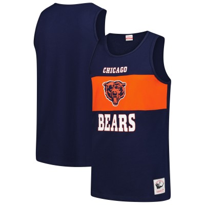 Chicago Bears Mitchell & Ness Navy Retro Colorblock Tank Top