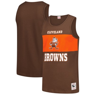 Cleveland Browns Mitchell & Ness Brown Retro Colorblock Tank Top