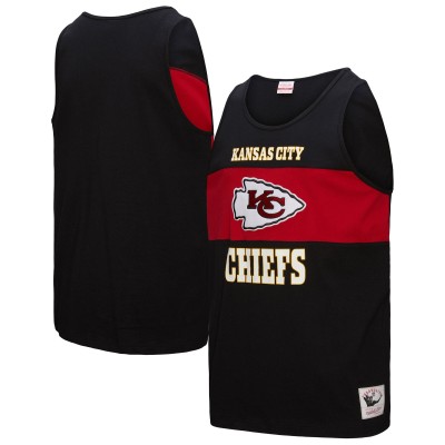 Kansas City Chiefs Mitchell & Ness Black Retro Colorblock Tank Top