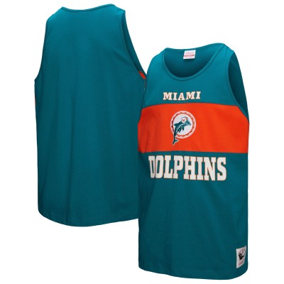 Майка Miami Dolphins Mitchell & Ness Aqua Retro Colorblock