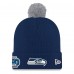 Seattle Seahawks New Era College Navy 50th Season Cuffed Pom Knit Hat