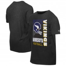 Minnesota Vikings New Era Black Retro Logo Enzyme Washed Oversized T-Shirt