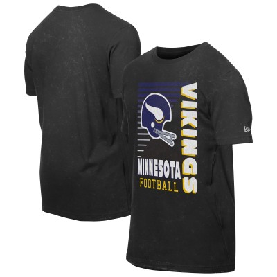 Minnesota Vikings New Era Black Retro Logo Enzyme Washed Oversized T-Shirt
