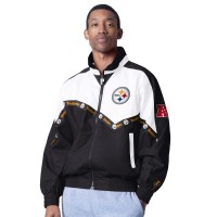 Pittsburgh Steelers Pro Player White/Black Tape II Lightweight Full-Zip Jacket