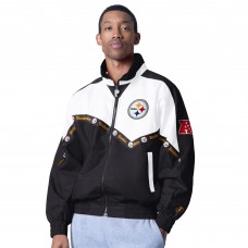 Pittsburgh Steelers Pro Player White/Black Tape II Lightweight Full-Zip Jacket