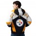 Pittsburgh Steelers Pro Player Black/Gold Shoulder To Shoulder Polyfill Full-Zip Hooded Jacket