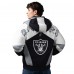Las Vegas Raiders Pro Player Black/Silver Shoulder To Shoulder Polyfill Full-Zip Hooded Jacket