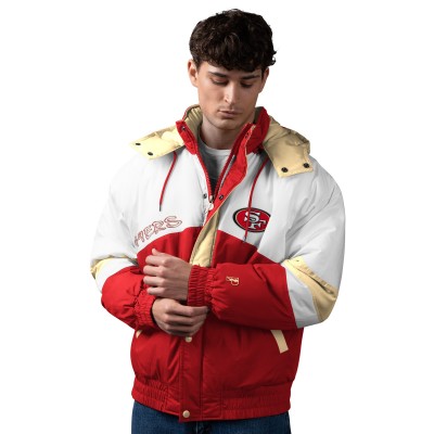 San Francisco 49ers Pro Player Scarlet/Gold Shoulder To Shoulder Polyfill Full-Zip Hooded Jacket