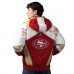 San Francisco 49ers Pro Player Scarlet/Gold Shoulder To Shoulder Polyfill Full-Zip Hooded Jacket
