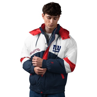 New York Giants Pro Player Navy Shoulder To Shoulder Polyfill Full-Zip Hooded Jacket