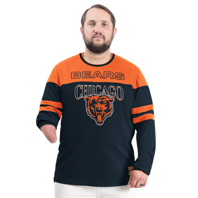 Футболка с длинным рукавом Chicago Bears G-III Sports by Carl Banks Navy/Orange Adaptive Outlast