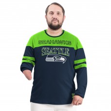 Seattle Seahawks G-III Sports by Carl Banks College Navy/Neon Green Adaptive Outlast Long Sleeve T-Shirt