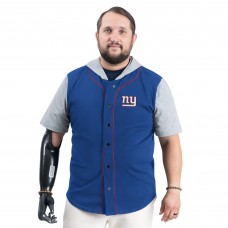 New York Giants G-III Sports by Carl Banks Royal Adaptive Home Team Magnetic Button-Up Top