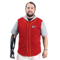 Kansas City Chiefs G-III Sports by Carl Banks Red Adaptive Home Team Magnetic Button-Up Top