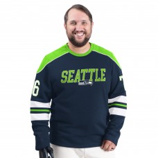 Seattle Seahawks G-III Sports by Carl Banks College Navy Adaptive Lord Stanley Crewneck Sweatshirt
