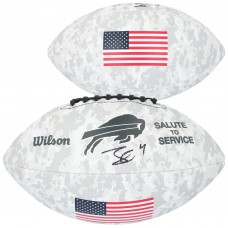 James Cook III Buffalo Bills Autographed Fanatics Authentic 2024 Salute To Service Wilson Football