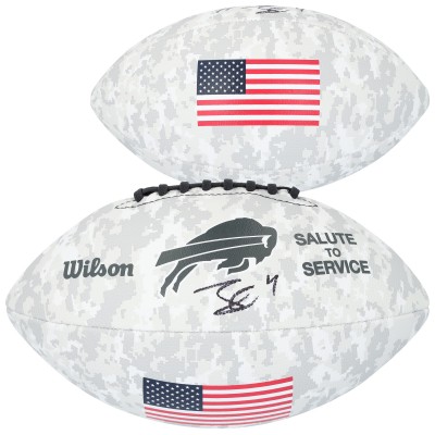 James Cook III Buffalo Bills Autographed Fanatics Authentic 2024 Salute To Service Wilson Football