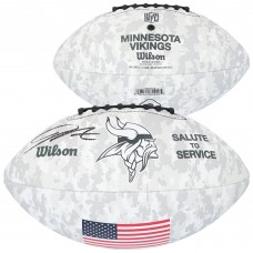 Jordan Addison Minnesota Vikings Autographed Fanatics Authentic 2024 Salute To Service Wilson Football