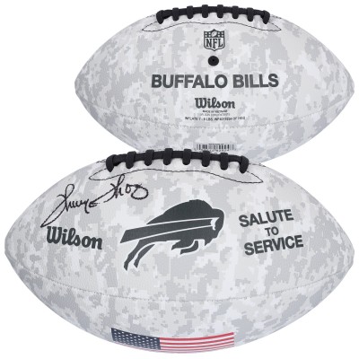 Thurman Thomas Buffalo Bills Autographed Fanatics Authentic 2024 Salute To Service Wilson Football