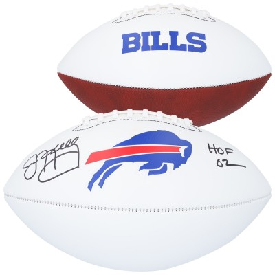 Jim Kelly Buffalo Bills Autographed Fanatics Authentic Franklin White Panel Football with HOF 02 Inscription