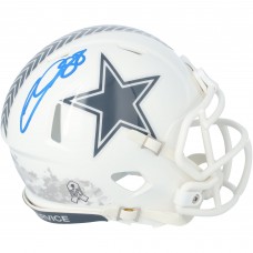 CeeDee Lamb Dallas Cowboys Autographed Fanatics Authentic Riddell 2024 Salute To Service Speed Mini Helmet
