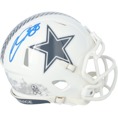 CeeDee Lamb Dallas Cowboys Autographed Fanatics Authentic Riddell 2024 Salute To Service Speed Mini Helmet