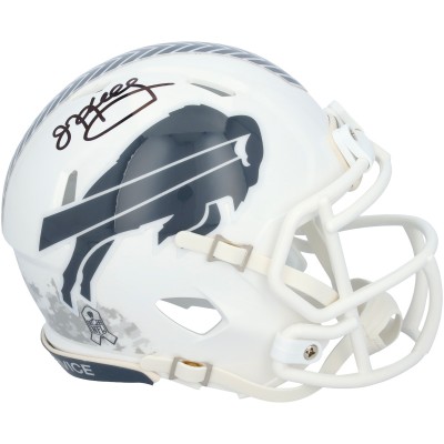 Jim Kelly Buffalo Bills Autographed Fanatics Authentic Riddell 2024 Salute To Service Speed Mini Helmet