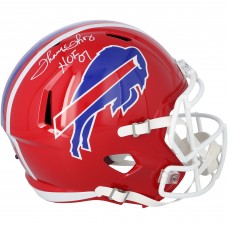 Thurman Thomas Buffalo Bills Autographed Fanatics Authentic Riddell 1987-2001 Throwback Speed Replica Helmet with HOF 07 Inscription