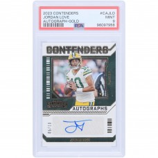 Jordan Love Green Bay Packers Autographed 2023 Panini Contenders Gold #CA-JLO #5/10 PSA Authenticated 9 Card