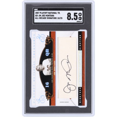 Joe Montana San Francisco 49ers Autographed 2007 Playoff National Treasures All Decade Signatures #AD-JM #18/25 SGC Authenticated 8.5 Card