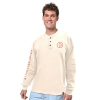 Pittsburgh Steelers Margaritaville Cream Five OClock Henley Long Sleeve T-Shirt
