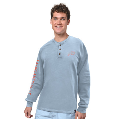 Футболка с длинным рукавом Buffalo Bills Margaritaville Light Blue Five O'Clock Henley
