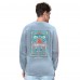 New England Patriots Margaritaville Light Blue Five OClock Henley Long Sleeve T-Shirt