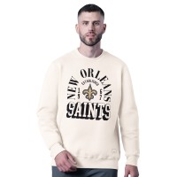 New Orleans Saints MSX by Michael Strahan White Whiteout Tri-Blend Sweatshirt