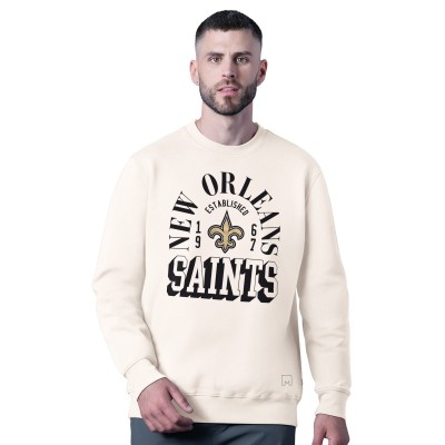 New Orleans Saints MSX by Michael Strahan White Whiteout Tri-Blend Sweatshirt