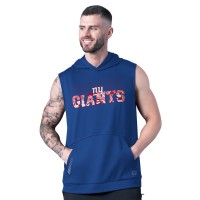 New York Giants MSX by Michael Strahan Royal Tri-Blend Rebound Sleeveless Hoodie