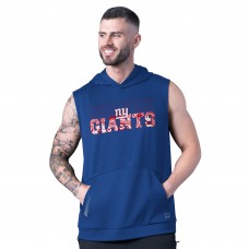 New York Giants MSX by Michael Strahan Royal Tri-Blend Rebound Sleeveless Hoodie