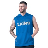 Худи без рукавов Detroit Lions MSX by Michael Strahan Blue Tri-Blend Rebound