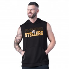 Pittsburgh Steelers MSX by Michael Strahan Black Tri-Blend Rebound Sleeveless Hoodie Pittsburgh Steelers MSX by Michael Strahan Black Tri-Blend Rebound Sleeveless Hoodie