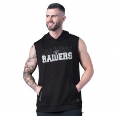 Las Vegas Raiders MSX by Michael Strahan Black Tri-Blend Rebound Sleeveless Hoodie
