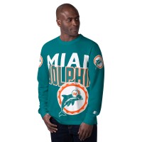 Miami Dolphins Starter Aqua Extreme Clutch Hit Vintage Logo Long Sleeve T-Shirt