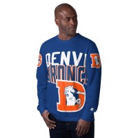 Футболка с длинным рукавом Denver Broncos Starter Navy Extreme Clutch Hit Vintage Logo