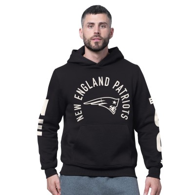 New England Patriots Starter Black Handoff Fleece Hoodie Sweatshirt